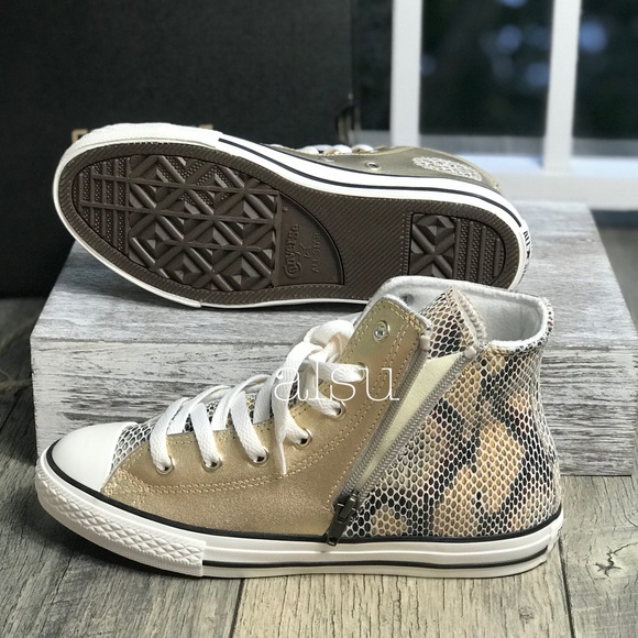 NWT Converse Ctas Side Zip Split HI Light Gold W - Picture 6 of 8